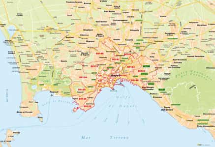 mappa del comune di napoli con zone cap
